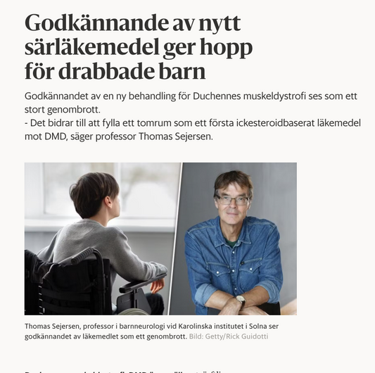 Nytt läkemedel för DMD väcker hopp hos familjer